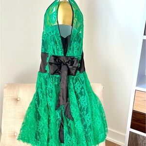 Beautiful green and black formal dress halter